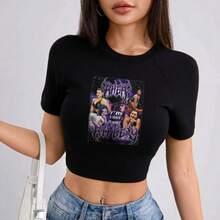 Women's Rhea Ripley Tribute Woman's Crop Topp T-Shirt - 黑色-2 - 查看 2