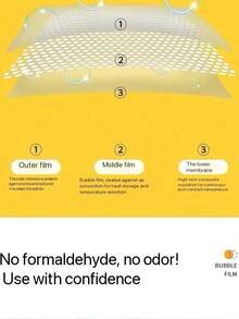 1Pc, Winter Window Insulating And Warm Curtain, Windproof, Soundproof, Sealing Film, Self-Adhesive Bubble Insulation Film, Removable Door Curtain - White - View 7