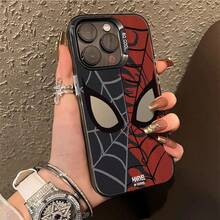 1 pezzo Custodia per telefono a tema Marvel Spider-Man, alla moda e di design, compatibile con Apple, cover protettiva antishock stampata ad alta definizione, con classico motivo ragnatela, che esalta lo stile da supereroe, perfetta vestibilità per il telefono, che migliora tecnologia e moda