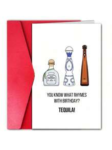 Funny Tequila Birthday Card: Perfect For Anyone, Cartoon Design, Celebrate In Style!,Christmas