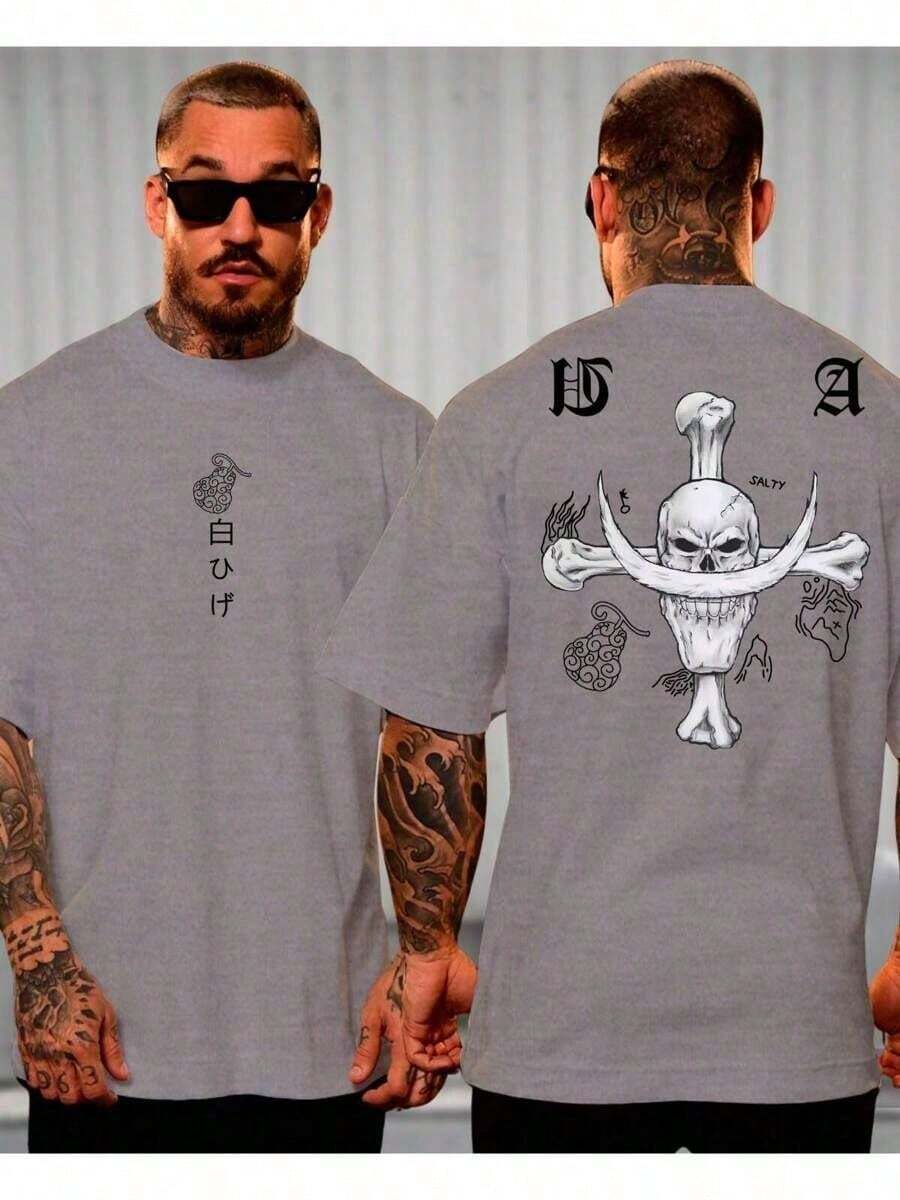 Unisex Legendary Captain Whitebeard Pirate T-Shirt - Xám - Xem 1