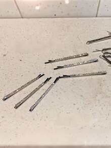 2pcs/4pcs Silver Rhinestone X-Shaped Hair Clips, Minimalist One-Piece Bangs Clips, Personalized Side Clips For Hairline & Nape Hair, Looks Of Party, Hair Accessories