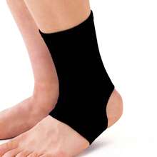 Ankle Support Sleeve Open Heel Lightly Stretchable Breathable Knit Fabric Medium Compression Unisex - Black - View 8