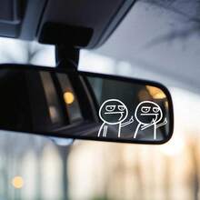 Easypie Selection 2 PIEZAS Pegatina de coche con dedo medio divertido - Calcomanía reflectante impermeable para ventanas/carrocería, decoración de automóvil estilo de dibujos animados
