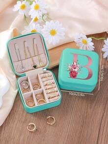 1 件花卉首字母首饰盒、A-Z PU 皮革白色便携式旅行首饰盒、蓝色首饰收纳盒、黑色迷你便携式拉链首饰盒、项链、戒指吊坠、手链、耳环收纳盒、首饰包装盒，适用于母亲的礼物、结婚礼物、伴娘礼物、周年纪念礼物、圣诞礼物和女朋友的精品礼物。 - 彩色 - 查看 23