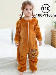 MICHLEY 1pc Baby Cartoon Animal Flannel Cute Sleeping Bag, Long Sleeve Zipper Comfortable Unisex Infant Supplies, Suitable For Living Room, Halloween, Party Wear - Multicolor - View 23