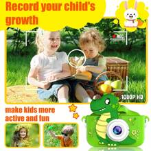儿童相机玩具，儿童数码相机，恐龙主题生日礼物，适合3-12岁男孩女孩，幼儿高清摄像机，适合6-12岁及以上男孩女孩的儿童玩具。圣诞节、感恩节和新年礼物