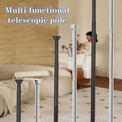 1根窗帘杆，浴帘杆，支撑杆，多种规格尺寸，直径2.5厘米，不含杆的窗帘杆，窗帘杆，不含杆的窗帘杆，厨房窗帘，窗帘杆，窗帘杆，适用于：浴室窗帘，浴帘，窗帘，浴室窗帘，窗帘，浴帘