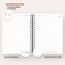 iscool Daily Planner Plus 2025 Floral Monogram Initial Letter B - 裸色和金色 - 查看 3