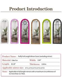 1 Pc Mirror Covers, Plush Floor Mirror Cover, Christmas Decorations, Girl Gift, Suitable For Ultra-Soft Non-Slip Cover Self-Standing Multi-Size Mirror Cover 64"X21" Full-Length Mirror Cover Warm Decoration, Suitable For Living Room Bedroom Cloakroom Full-Length Mirror, TV Cover (Multi-Color) - 彩色 - 查看 8