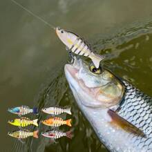 Señuelo de pesca suave de múltiples secciones de 6 cm/5 g, adecuado para la pesca de crappie, chub y trucha de arroyo