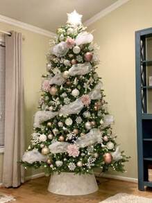 1/2Pcs Christmas Decorations 13 Types Of Net Ribbon 10 Yards Gold Polypropylene Mesh, DIY Wreath Bow Ribbon, Merry Christmas 2025 New Year Gift Wrapping Supplies Ribbon, Birthday Wedding Holiday Party Background Decorative Gauze, Christmas Tree Decoration, Wreaths, Stair Decoration Net Ribbon, Xmas Party Decor, Xmas Decor - Multicolor - View 3