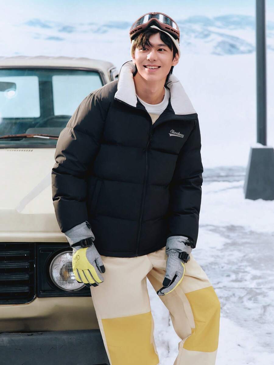 Skechers Giacca da uomo Skechers, casual alla moda, stile retrò, adatta per studenti, regali per dipendenti, pendolarismo, escursioni e attività all'aperto, modello L423U080