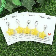 迷人的迷你星星钥匙扣，配有励志口袋拥抱卡 - 圣诞节、情人节、复活节、母亲节和父亲节的完美礼物，汽车配件包魅力学校字母可爱哥特 Y2k - 彩色 - 查看 16