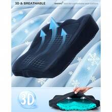 Enlarged 19.7" Gel Seat Cushion, Egg Gel Chair Pads For Wheelchair Pressure Coccyx Sciatica Pain Relief, Cooling Desk Seat Cushion For Kayak, Car, Office Chair Long Sitting[Black]-657741 - 綠色19716135英寸 - 查看 6