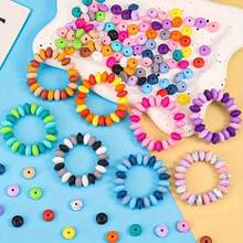 100 Stücke/50 Stücke 12mm Silikon Abakus Perlen, 13 Farben Silikon Rundperlen für Schlüsselanhänger, DIY Halskette, Armband, Schmuckherstellung