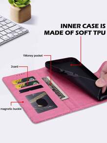 Solid Colour Printed PU Leather Mobile Phone Wallet With Bi-Fold Edges, Card Slots And Card Holder With Lanyard Features A Garden Floral Design For Total Protection Suitable For A Wide Range Of Branded Mobile Phone Models Waterproof Shockproof Anti-Fall Scratch Resistant