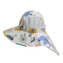 Kids Bucket Hat Children's Sun Protection Beach Visor Hat With Large Brim 3 To 8 Years Old UV50+ Sun Protection - 白色 - 查看 2