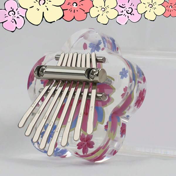 Piano de pulgar Kalimba mini de 8 teclas con accesorios como colgante, piano de dedo exquisito como regalo de Navidad