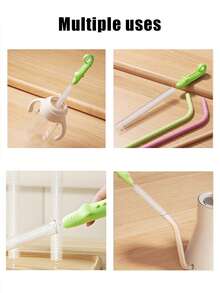 Effiziente Reinigungsbürste mit Strohborsten und kreativem Seepferdchen-Griff - wiederverwendbares Küchenhelfer, kleine lange Bürsten, perfekt zum Reinigen von Glas, Silikon, Metallstrohhalmen, Reinigungswerkzeuge sind für den Haushalt unerlässlich, Reinigungsbürste mit langem Griff, perfekt für die tägliche Reinigung zuhause, zum Reinigen von Gläsern und Strohhalmen in Schule, Zuhause, Küche, für Partys