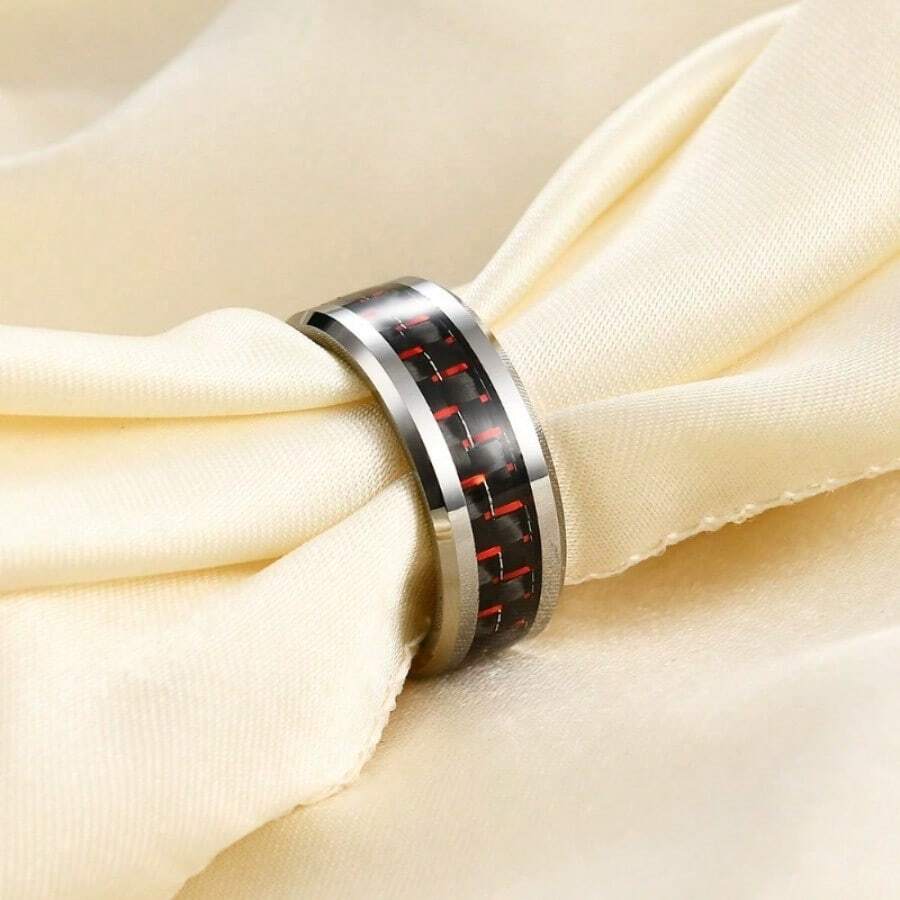 Classic Red And Black Simple Ring For Men, A Ring Refined Men's ...