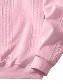 Sudadera con capucha y media cremallera casual para hombre, otoño - Rosa - Ver 6