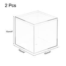 Caja expositora transparente, caja acrílica para ensamblar, caja a prueba de polvo para exponer coleccionables y manualidades - Transparente 9,5 x 9,5 x 9,5 cm, paquete de 2 - Ver 2