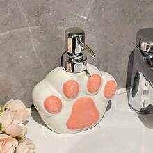 1pc Cartoon Hand Wash Bottle, Bathroom Empty Bottle, High-Quality Ceramic Refillable Dispenser Bottle