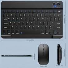Teclado y Ratón Inalámbricos Recargables Delgados de 7.62 inch en Inglés para iPad Air Pro, Tableta con Android y Windows - Verde - Ver 6
