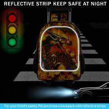 3件套儿童拉杆背包，儿童拉杆书包，龙形带轮背包，适合小学、幼儿园（橙色） - 拉桿背包 - 查看 6