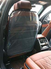 1 szt. Przezroczysty ochraniacz na oparcie fotela samochodowego – antypoślizgowy, wodoodporny, chroniący przed zabrudzeniami, chroniący tylne siedzenia przed kurzem, zarysowaniami i rozlanymi płynami, uniwersalny do sedanów i SUV-ów, łatwy montaż - Czarne - Zobacz 6