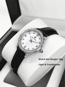Pablo Raez 1pc Vintage Silver Women Wristwatch Luxury Jewelry 18K Gold Crystal Dress Watch Original Charming Stainless Steel Summer Accessories Clock IPG IPS Golden Silver Plated Non Tarnish Case Elegant Top Brand New Design - 均碼 - 查看 3