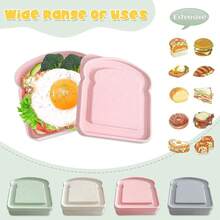 Sandwich-Behälter, Lunchbox Sandwich-Behälter Kunststoff Toast-förmige Lebensmittelaufbewahrung Sandwich-Box mit Deckel, wiederverwendbar, mikrowellen- und spülmaschinenfest
