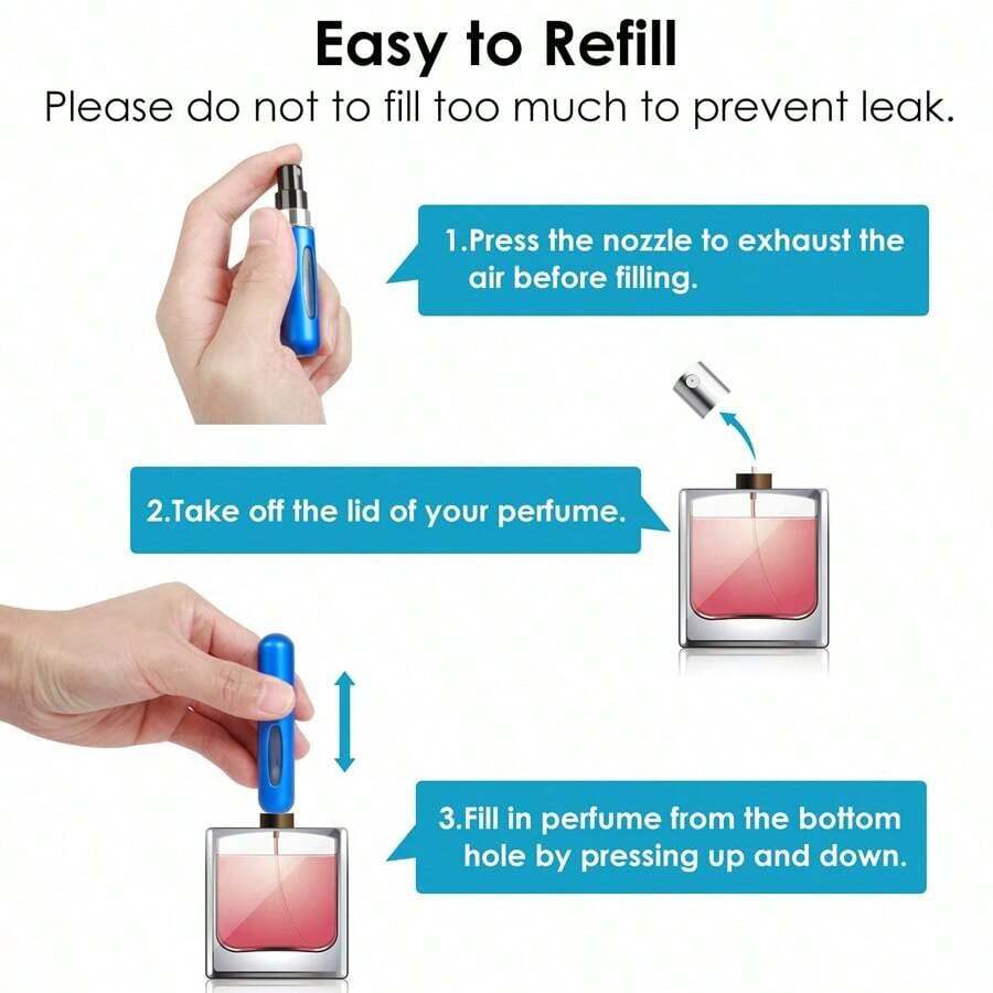 Portable 5ml Mini Perfume Atomizer Bottles, Perfume Bottle Refillable Perfume Spray Bottle, Scent Pump Case, Empty Perfume Bottles For Travel And Outgoing