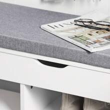 SoBuy FSR45-HG, Hallway Shoe Rack Shoe Cabinet Shoe Bench With Lift Up Bench Top And Seat Cushion, White