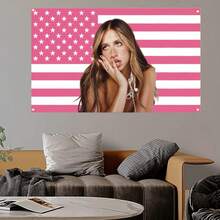 Tate McRae Flag Tapestry Polyester 90g Printed Wall Hanging For College Dorm, Bedroom, Living Room, Home Decor, Beautiful Art Tapestry, Ideal Holiday Gift - Multicolor - View 1