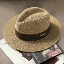 Classic Panama Straw Hat Unisex Jazz Hat Summer All-Match Anti-Ultraviolet Hat
