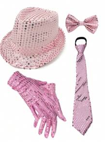 D EXCEED 1/4/5 件 70 年代 80 年代迪斯科和 Y2K 风格亮片手套，男女皆宜 - 非常适合复古角色扮演、迪斯科主题派对和 Y2K 狂欢聚会 - 彩色 - 查看 32