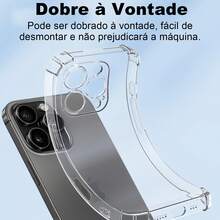 Capa Capinha Space Transparente Anti Impacto TPU Case Space Compativel Apple 11 ProMax 12 13 14 16 17 Pro Max Plus X/Xs - Transparente - Visão 10