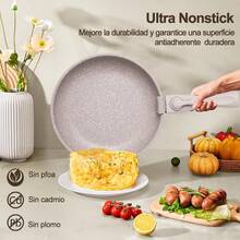 LOKOOY Juego de 16 Ollas y Sartenes con Mango Desmontables, Alta Antiadherente, Bateria de Cocina Con Tapas y Cojín, Sartén para Freír Apto para Lavaplatos, Cocina de Inducción y Horno - 1 - Ver 3