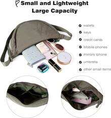 Nylon Crescent Crossbody Bag For Women Men Fanny Pack Small Travel Sling Bag - 綠色 - 查看 3