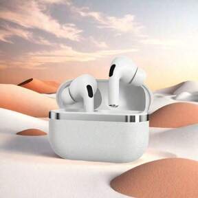 Oryginalne skórzane słuchawki bezprzewodowe TWS douszne Bluetooth 5.3 z mikrofonem do słuchawek Bluetooth, bateria 160 mAh