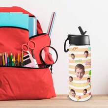 1pc Personalized Water Bottles Tumblers With Straw Lid For For School, Custom Water Bottle With Photo Picture Text, Custom Insulated Stainless Sport Bottle With Name, Stainless Steel Insulated Sport Water Bottle With Straw Lid & Handle, Customized Cup Gifts For Men Women Birthday Anniversary Christmas, Back To School Gifts For Student Assistant Teacher, 18 OZ