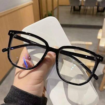 1/2 Pair Glasses, Prevent Visual Fatigue, For Computer, TV, Gaming, Smartphone Use, Transparent Lens Fashion Eyewear