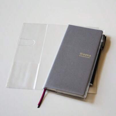 1 peça capa protetora de PVC transparente com textura fosca para planejador de semanas HO-BO, diário, caderno, encadernador, material escolar