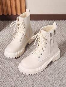 2025 New Autumn/Winter ' Shoes, Thick Sole Big Shoes, School Student Shoes, Fashion Versatile Casual ' Shoes, Side Zipper ' Student Shoes, Teenage School Student Shoes, Student Boots, Casual Ankle Boots