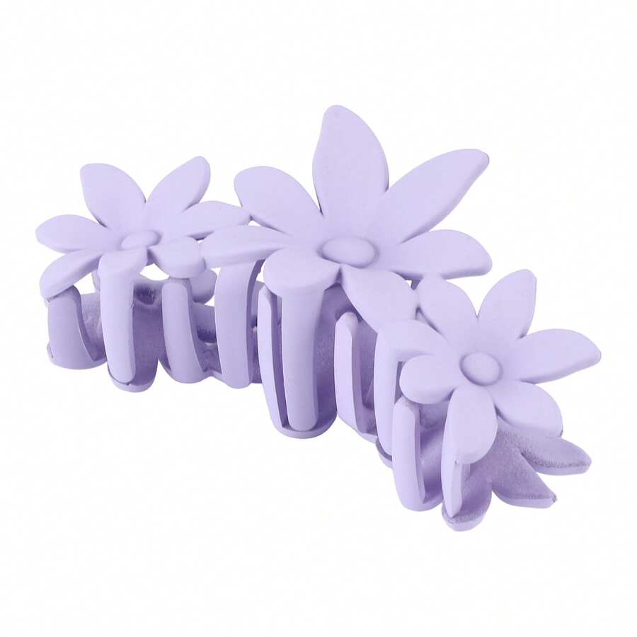Elegant Floral Hair Claw, Flower Clips Hairdo Clips For Women 1 Pc - 紫色 - 查看 1