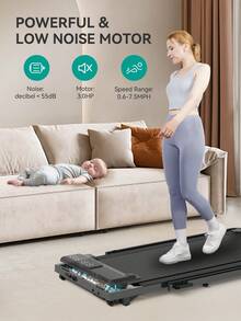 Treadmills For Home Foldable,Folding Walkingpad Treadmill MAX 300lbs APP Remote Control,Running Machine With Safety Handrail - Black - View 3