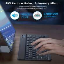 Teclado y Ratón Inalámbricos Recargables Delgados de 7.62 inch en Inglés para iPad Air Pro, Tableta con Android y Windows - Verde - Ver 3