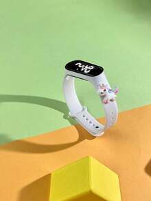 4pcs Kids & Teens Sports Electronic Watch M3, New LED Touch Screen, Cute Designs Like Rainbow Horse, Bunny, Rocking Horse, Fashionable Outdoor Sports, Convenient For School, Gift For Friends, Holiday Gift, Children & Teen Gift Watch Surprise Set